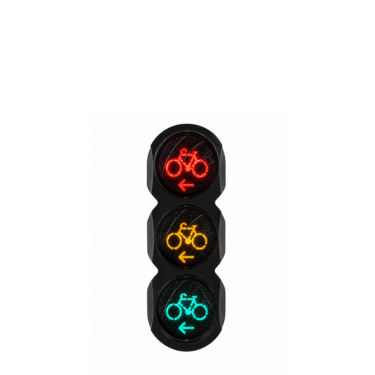 Onderlicht 3x90
Voedingsspanning: 42Vac
LED module: Rood-Geel-Groen
Sjabloon: Fietser Pijl links