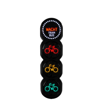 Onderlicht 90mm met WTV
Voedingsspanning: 42Vac
Sjabloon: Fietser
Aansturing: 5-bits
Extra tekst: TRAM en BUS