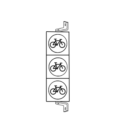 Futurlina 3x210
Montage: Aan mast
Kleur behuizing: Grijs (RAL7032)
Voedingsspanning: 42Vac
LED module: Rood-geel-groen
Sjabloon: Fietser
Zonnekap: Stormvast geïntegreerd
Achtergrondschild: Geen