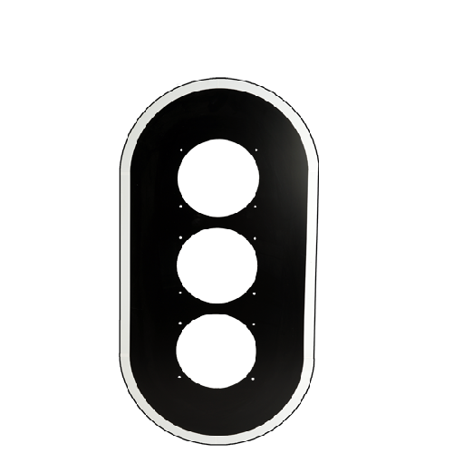 Achtergrondschild 3-voudig
Lens diameter: 300mm
Type verkeerslantaarn: Alustar
Kleur achterzijde: Grijs (RAL7032)
Achtergrondschild: Witte rand zijdeglans