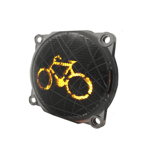 Inbouw module 80mm
Voedingsspanning: 42Vac
Lens diameter: 80mm
LED module: Geel
Sjabloon: Fietser